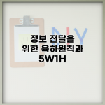 정보 전달을 위한 육하원칙과 5W1H