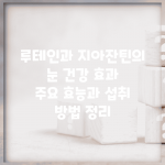 루테인과 지아잔틴의 눈 건강 효과 | 주요 효능과 섭취 방법 정리