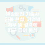발송배전 기술사 연봉 현실 | 기업별 처우 및 경력에 따른 급여 분석