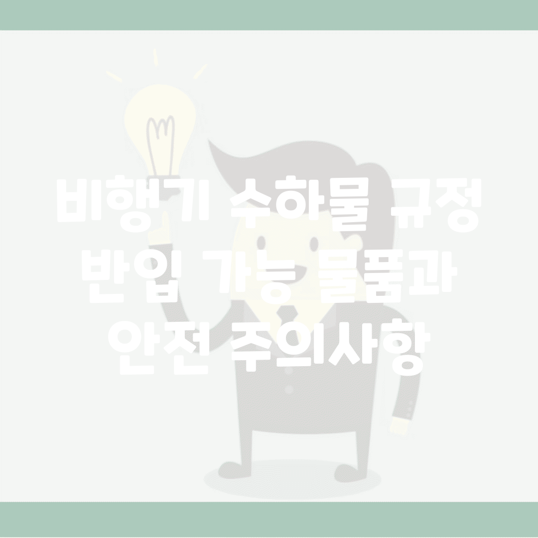 비행기 수하물 규정 | 반입 가능 물품과 안전 주의사항