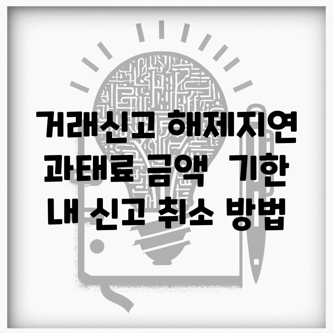 거래신고 해제지연 과태료 금액 | 기한 내 신고 취소 방법