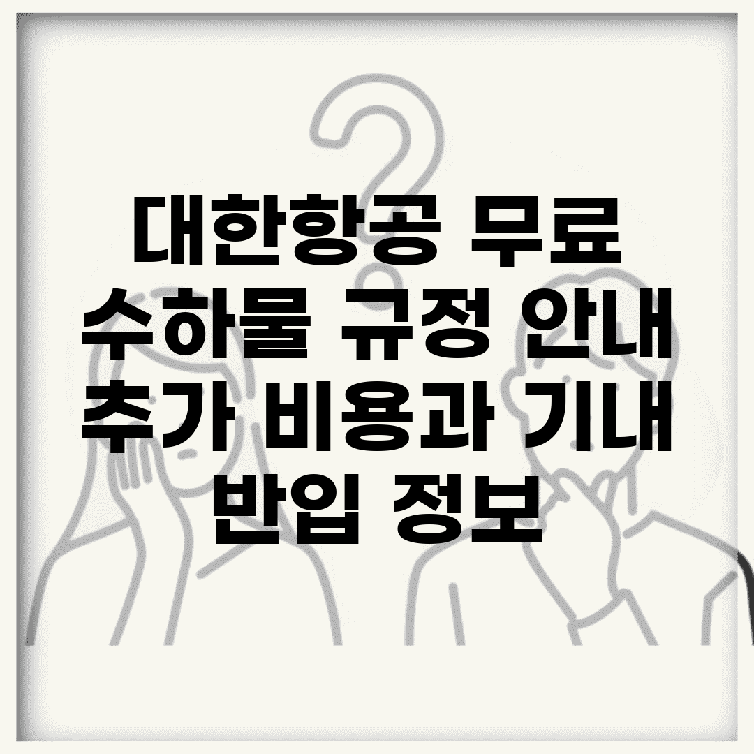대한항공 무료 수하물 규정 안내 | 추가 비용과 기내 반입 정보