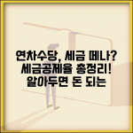 연차수당 세금 과세 여부 | 연차수당 세금공제 몇퍼센트인지 총정리