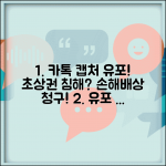 카카오톡 대화 캡처해서 유포당할때 | 초상권 침해와 손배청구