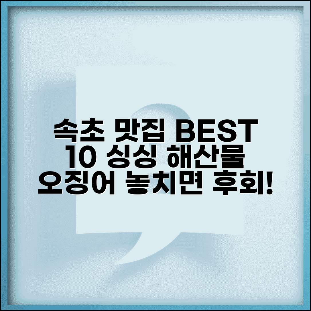 속초 맛집 베스트10 회 | 속초 해산물 맛집 오징어 맛집