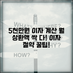 5000만원 대출이자 계산 | 월 상환액 계산기 | 대출이자 절약 방법