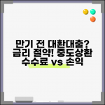 신용대출 만기 전에 타행으로 갈아타는게 유리한가요 | 대출 갈아타기 | 중도상환 | 수수료 | 금리 절약 | 손익