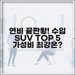 연비좋은 수입차 SUV | 수입 SUV 연비 순위 완벽비교