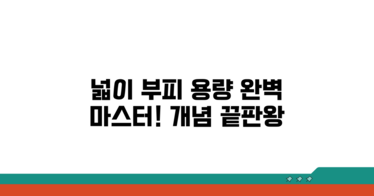넓이와 부피, 용량 개념 완벽 이해