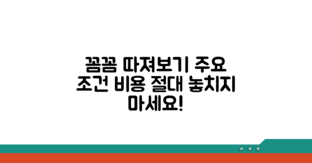 주요 조건과 비용 꼼꼼히 따져보기