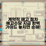 계약직해고 절차 예고수당 지급 | 계약직 근로자 해고 완벽 가이드