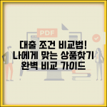 대출 조건 알아 보기 비교 방법 | 대출 상품 조건 완벽 비교법