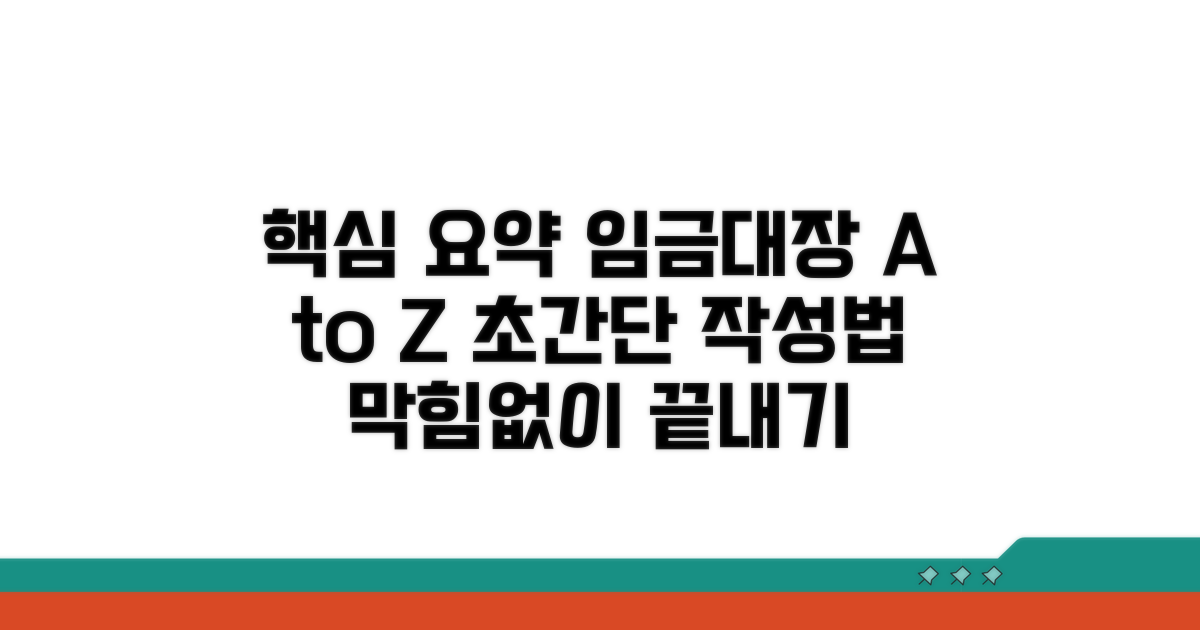 임금대장 작성법 핵심 정리