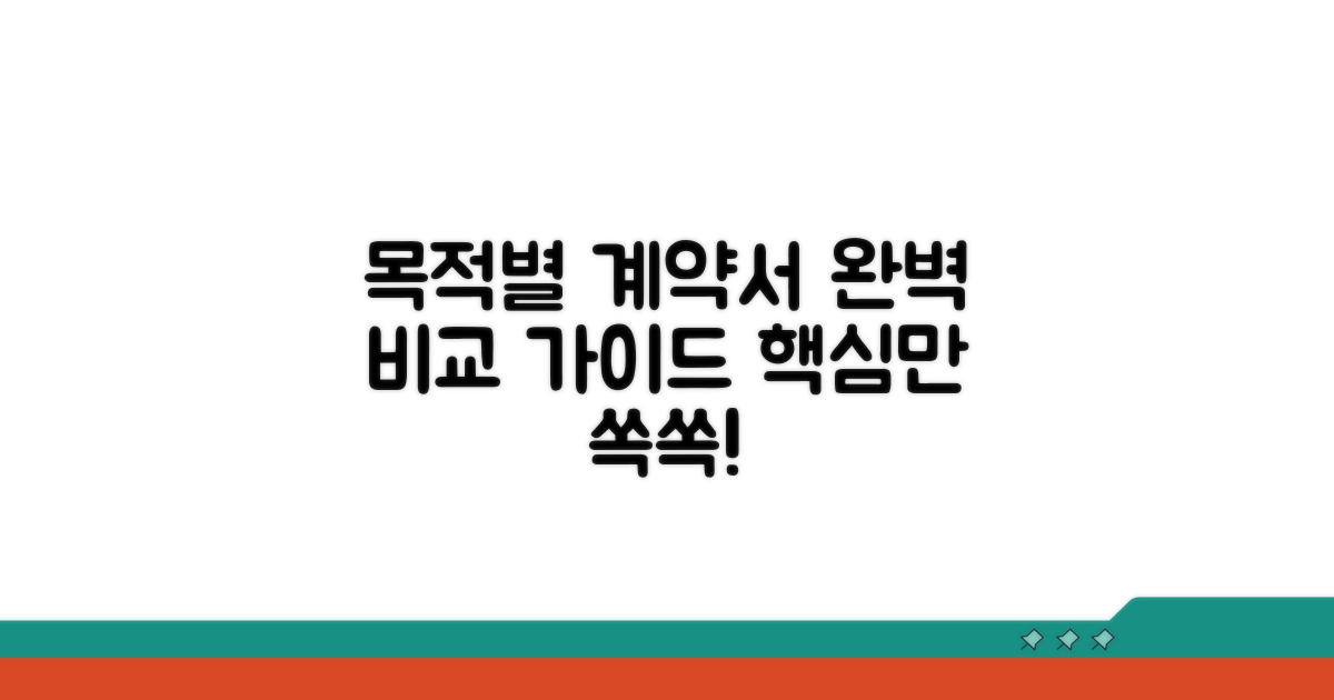 목적별 계약서 서식 완벽 비교