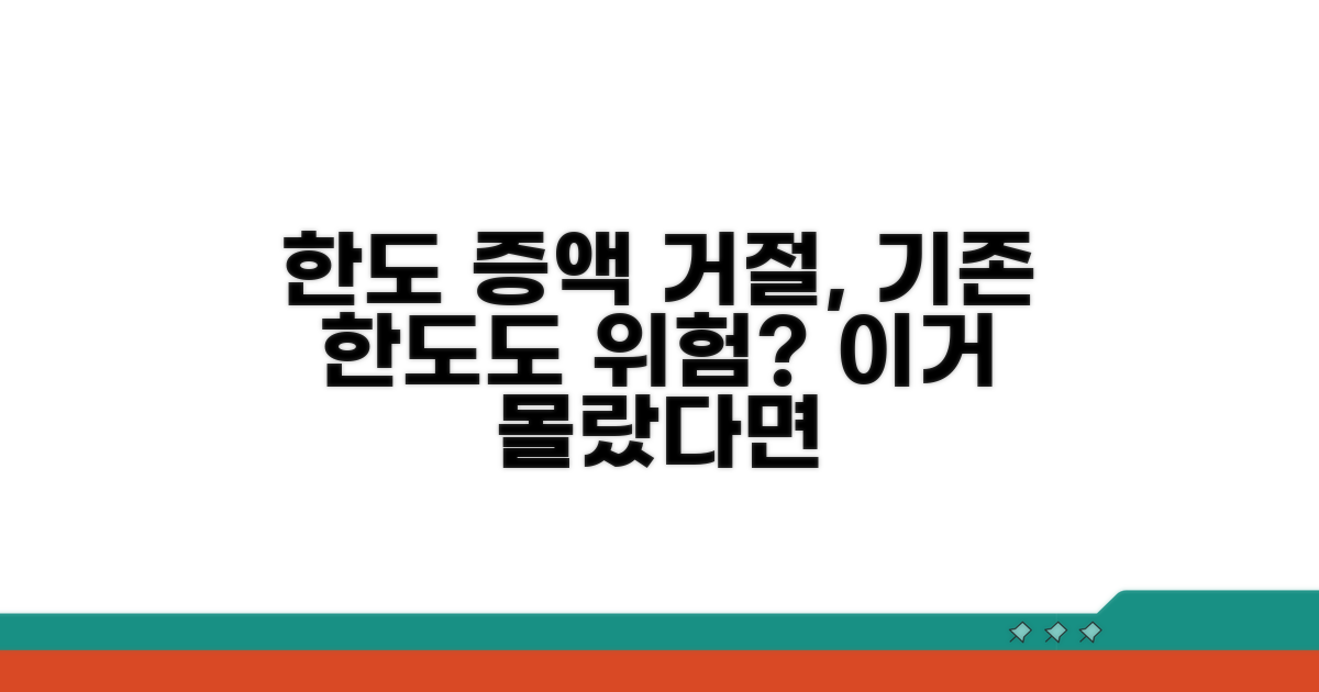 한도 증액 거절, 기존 한도 영향은?