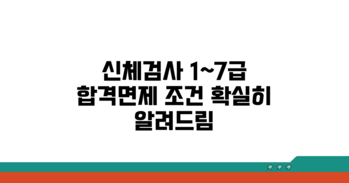 신체검사 1급~7급 상세 조건 분석