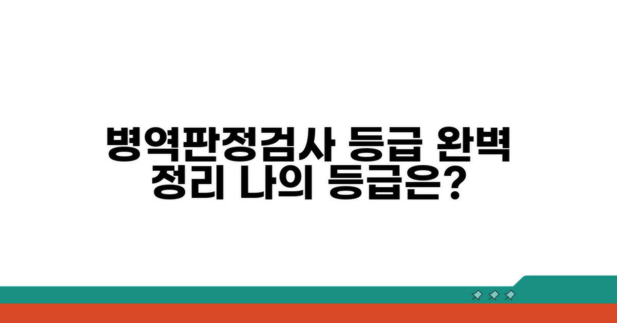 병역판정검사 등급 기준 완벽 정리