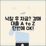 경매 취하자금 조달 방법 | 대출 신청 가이드, 조건 및 서류 총정리