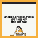 android.process.media 오류 해결 | 미디어 프로세스 오류 원인과 해결 방법 | 데이터 복구 팁