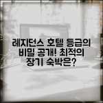 레지던스 호텔 등급 평가 | 장기 숙박 호텔 등급 기준 및 시설 조건 비교