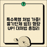 특수폭행 처벌 가중 형량 | 흉기·단체 범죄 시 형량, 대처 방법 총정리