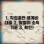 직업훈련 생계비 대부 신청 조건 | 맞벌이 부부 소득 합산 기준 및 계산법 완벽 정리