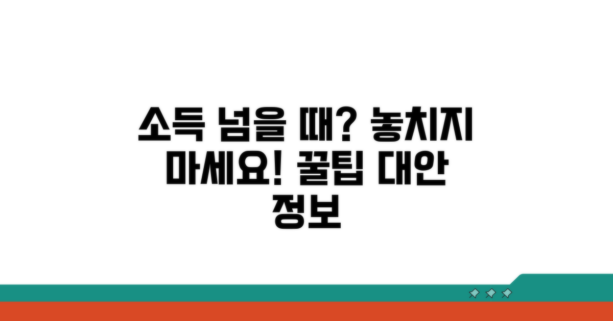소득 기준 초과 시 대안 정보