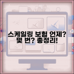 스케일링 보험적용 시기 및 횟수 | 연간 횟수 제한 및 적용 시점 총정리