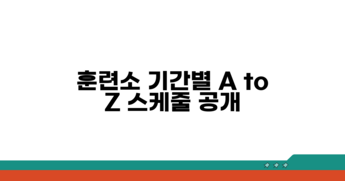 훈련소 기간별 스케줄 상세 공개