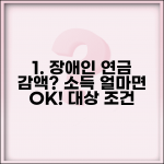 장애인 연금 감액 기준 소득 얼마 | 소득역전 방지 및 지급 대상 조건 총정리 장애인 연금 감액 기준 소득 얼마 | 소득역전 방지 및 지급 대상 조건 총정리