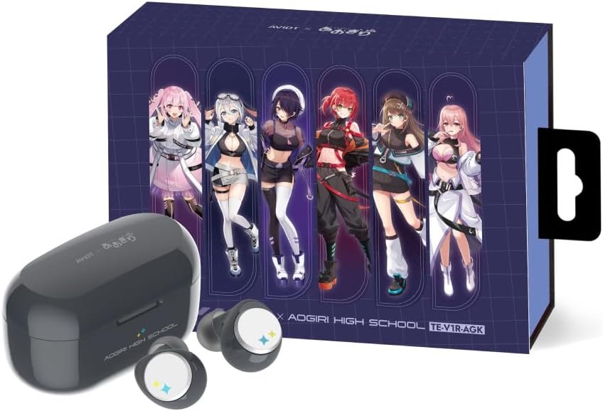 AVIOT Vtuber Ui Shigure 무선 이어버드 TE-D01v-SGR 공식 라이선스 에디션 스페셜 패키지 디자인 일본어 음성 노이즈 캔슬링, Aogiri High School 상세 이미지 1