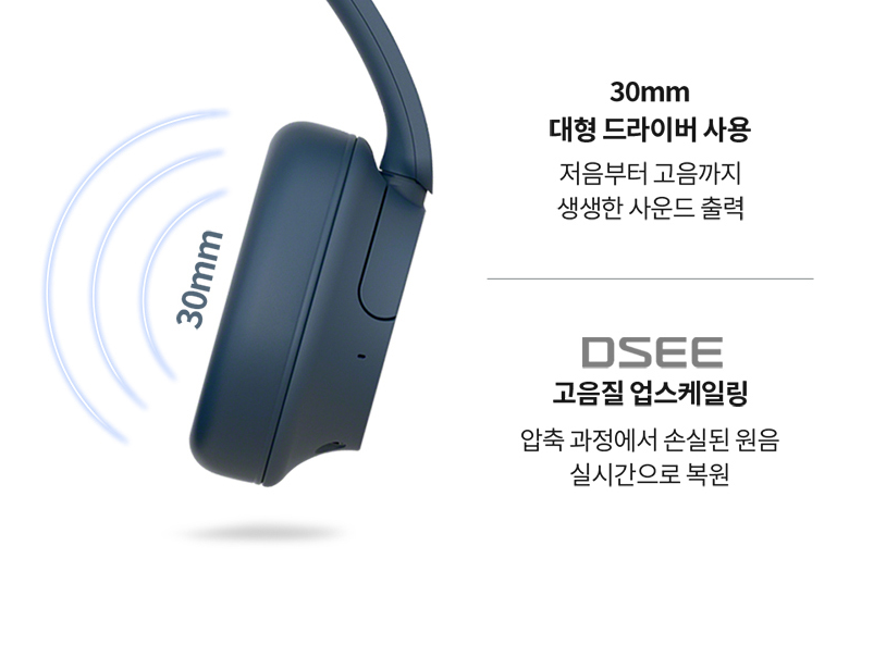 소니 가벼운 노이즈 캔슬링 블루투스 헤드폰, 화이트, WH-CH720N 상세 이미지 1