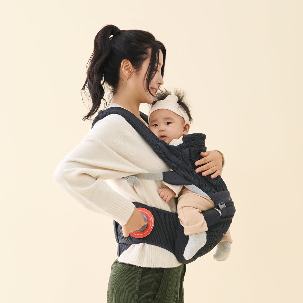 아이엔젤 올인원 닥터다이얼 폴드 에어 힙시트 아기띠, 네이비 상세 이미지 1