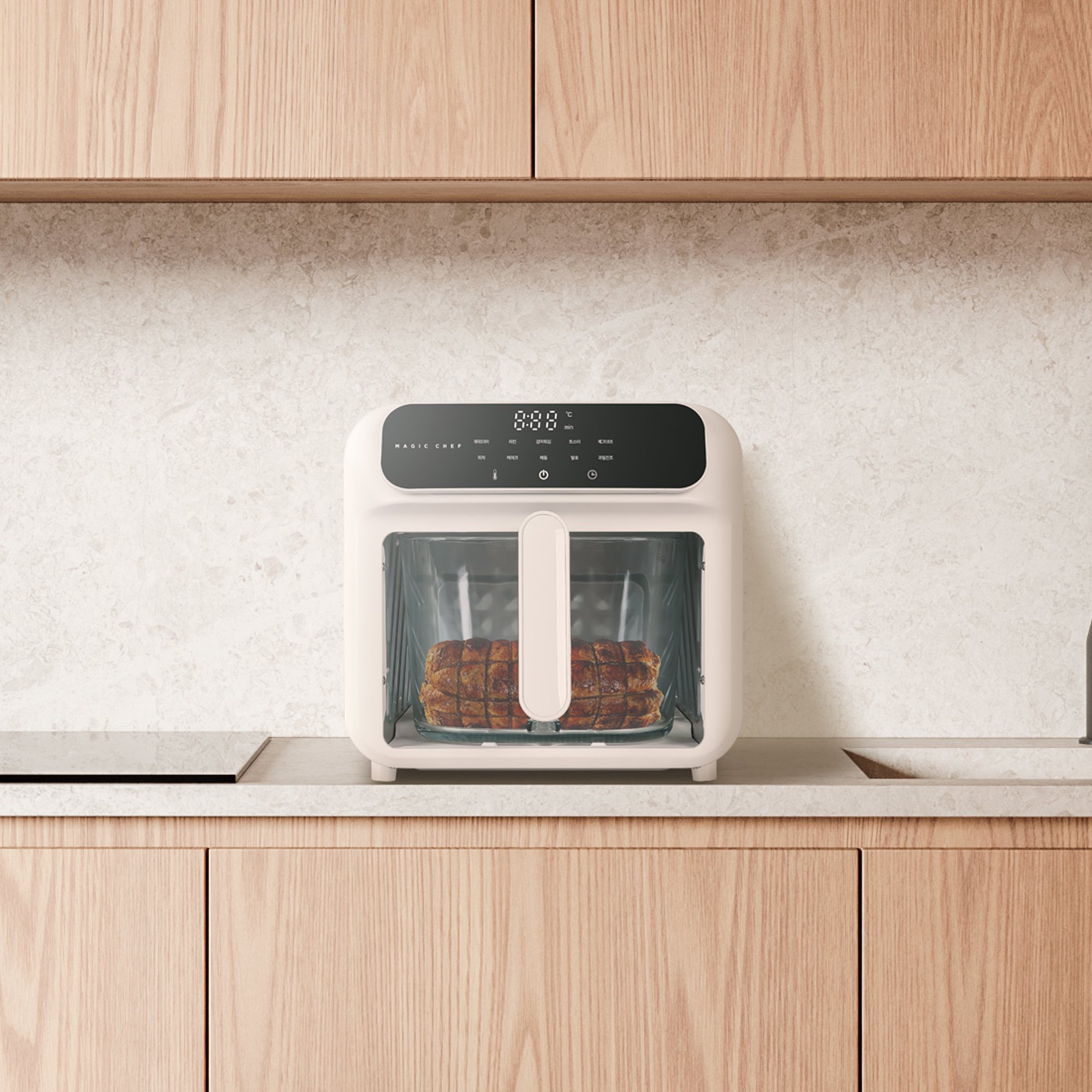매직쉐프 유리 글라스 에어프라이어 MAF-K5500W 대용량 가정용 바스켓 상세 이미지 2