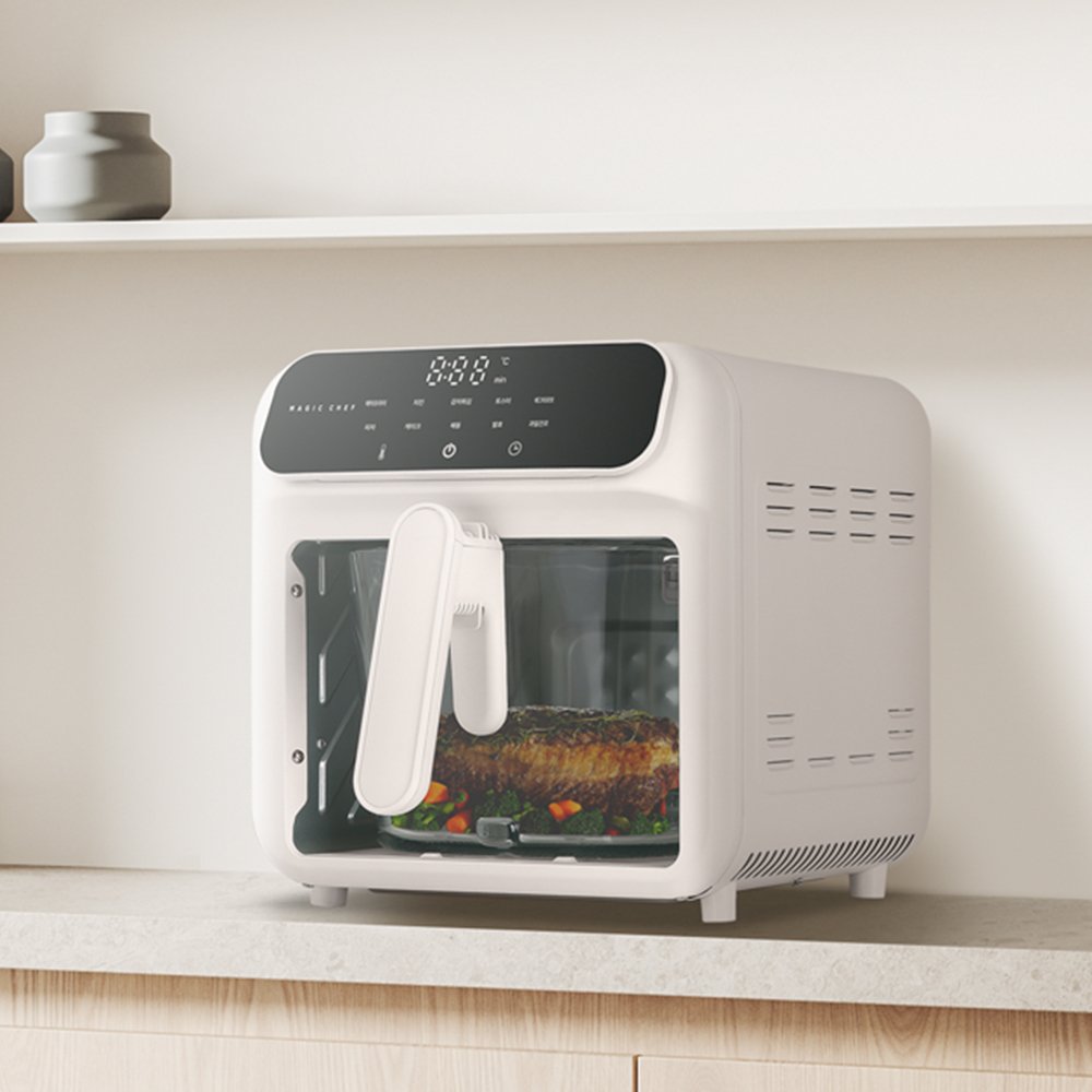 매직쉐프 유리 글라스 에어프라이어 MAF-K5500W 대용량 가정용 바스켓 상세 이미지 1