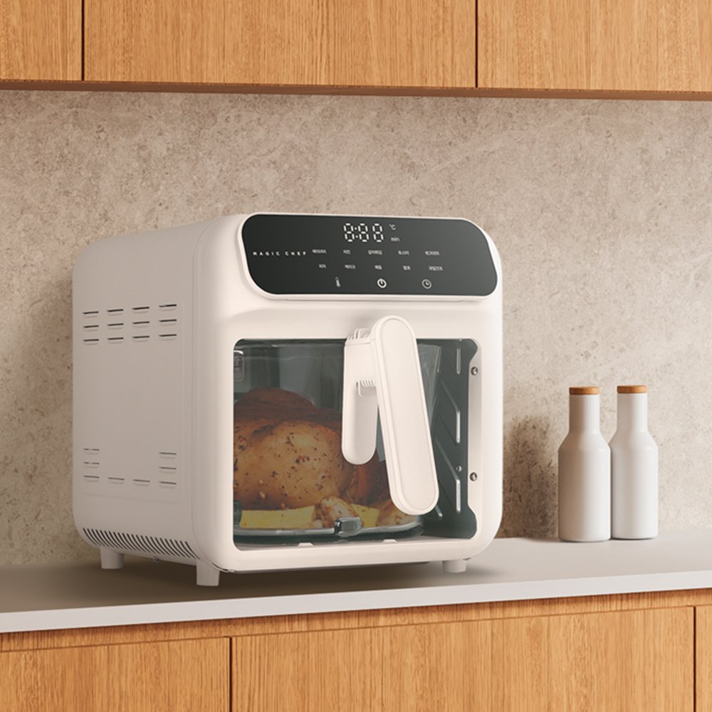 매직쉐프 유리 글라스 에어프라이어 MAF-K5500W 대용량 가정용 바스켓 상세 이미지 2
