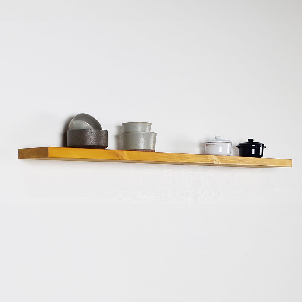 무지주 벽선반 원목 나무 벽걸이선반 인테리어 1800x150, 1단, 오크 상세 이미지 1