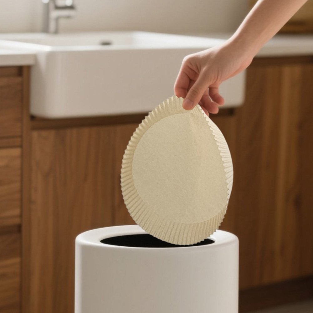 이놀 무표백 에어프라이어 종이호일 접시형 원형(대) 23cmx4.5cm, 110매, 1개 상세 이미지 1