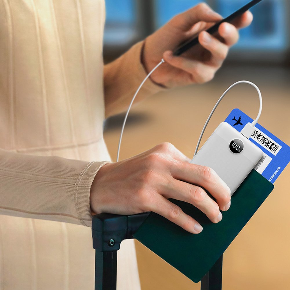 코끼리 10000mAh 보조배터리 미니 슬림 대용량 C타입 고속 비행기 경량 휴대용 스트랩 상세 이미지 2