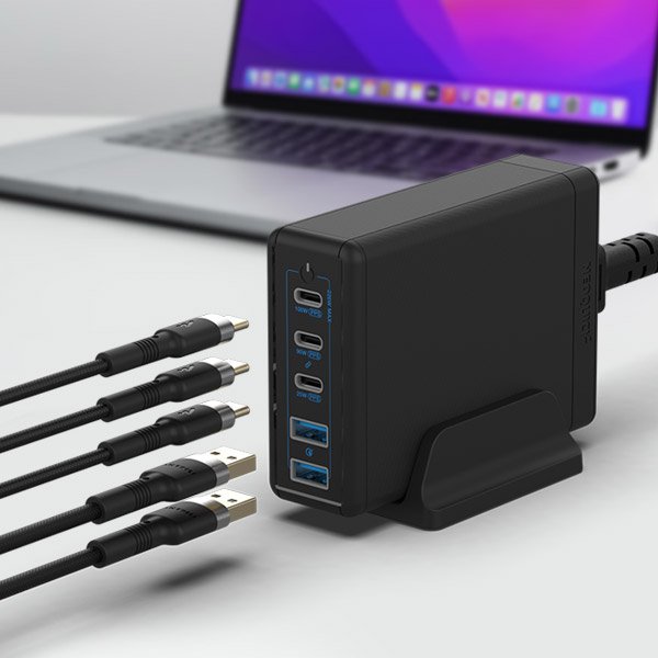 USB PD 226W PPS GaN 접지 멀티 초고속 충전기 GE410 화이트 상세 이미지 2