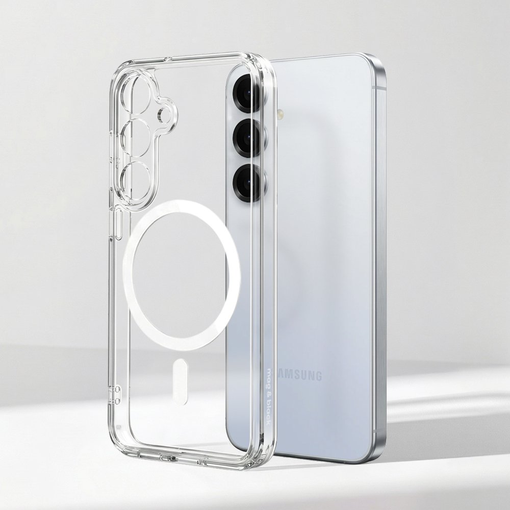 맥앤블랙 2배자력 맥세이프 케이스 핸드폰 범퍼 자석 투명, 갤럭시S25 엣지 상세 이미지 1