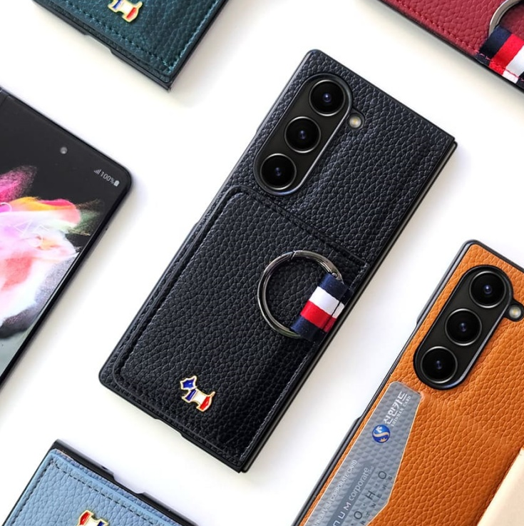 힙 가죽 지갑 다이어리 카드 수납 케이스 카키, 갤럭시Z 플립4 상세 이미지 1