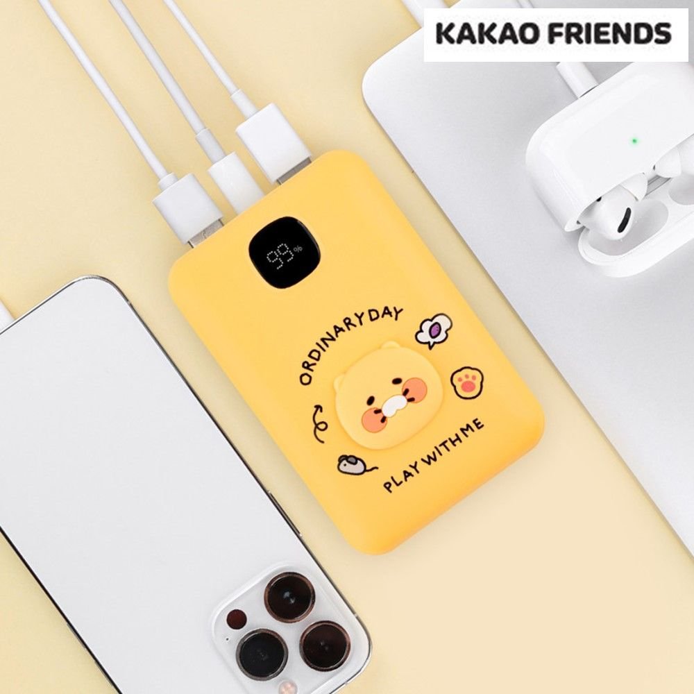카카오 보조배터리 고속 휴대용 충전기 대용량 10000mAh 춘식이 굿즈 옐로우 상세 이미지 2
