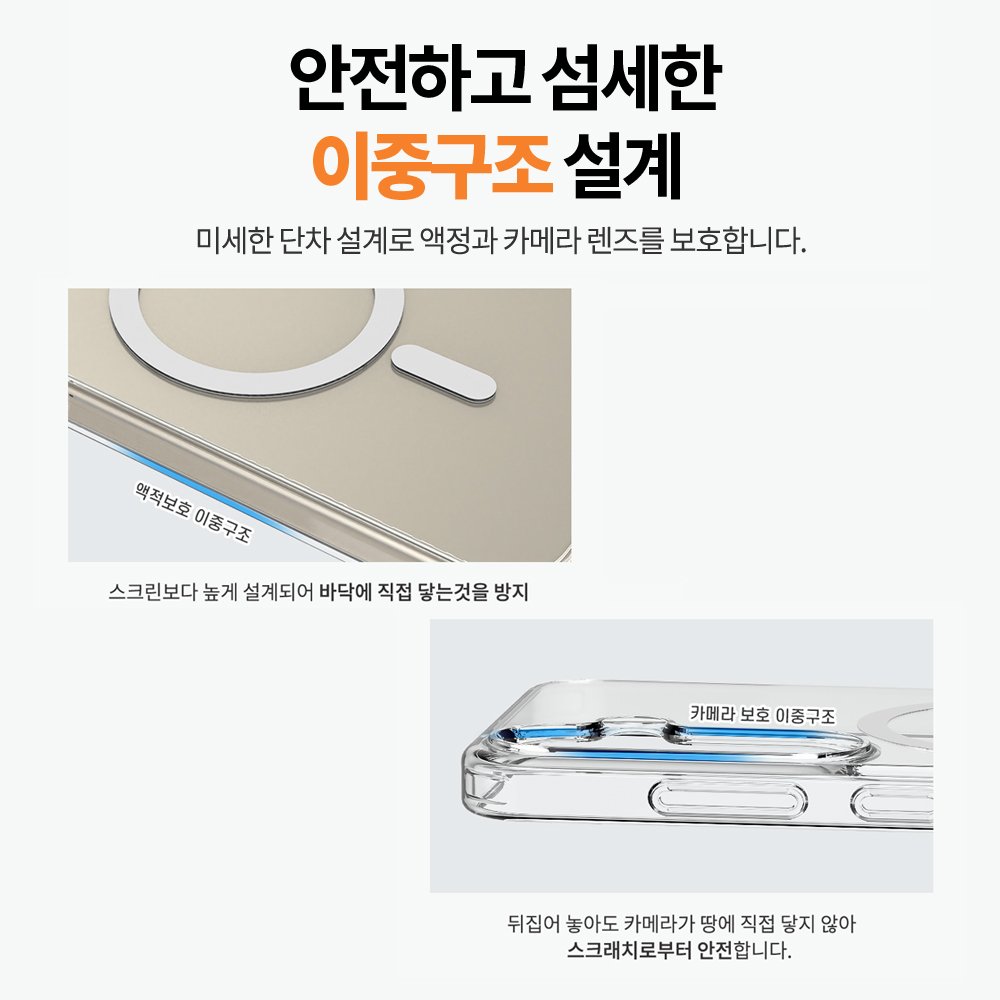 랩씨 맥세이프 마그넷 케이스 최강 2배 자력 변색 방지 클리어 투명, 갤럭시S24 플러스 상세 이미지 1