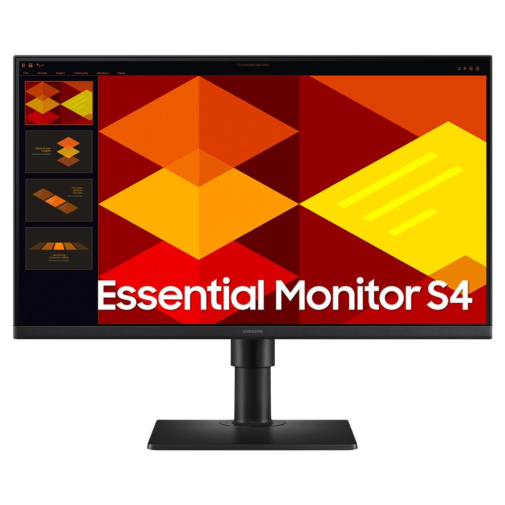 삼성 에센셜 피벗 모니터 S4 사무용 컴퓨터 PC 노트북 세로 듀얼 보조 60.3cm(24인치), 블랙 상세 이미지 2