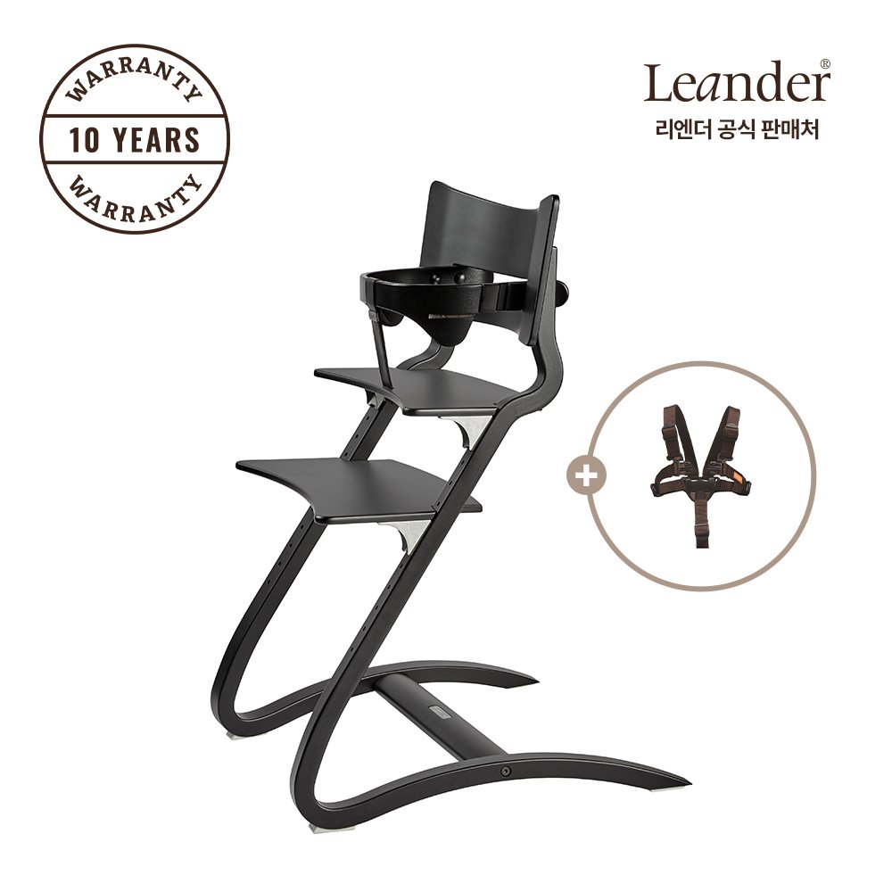 리엔더 클래식 원목 프리미엄 하이체어 유아의자+베이비세트-블랙 상세 이미지 1